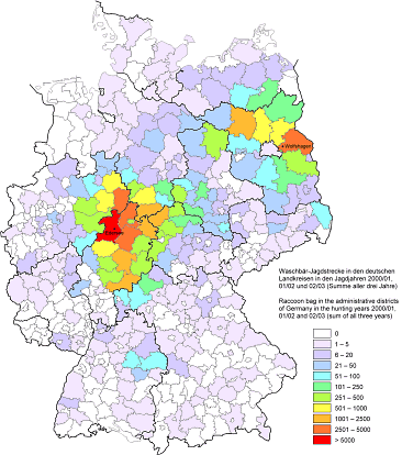 Verbreitung des Waschbären in Deutschland